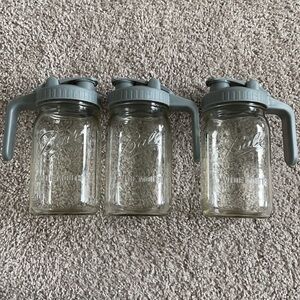 NEW 3 mason jars with lid with handle